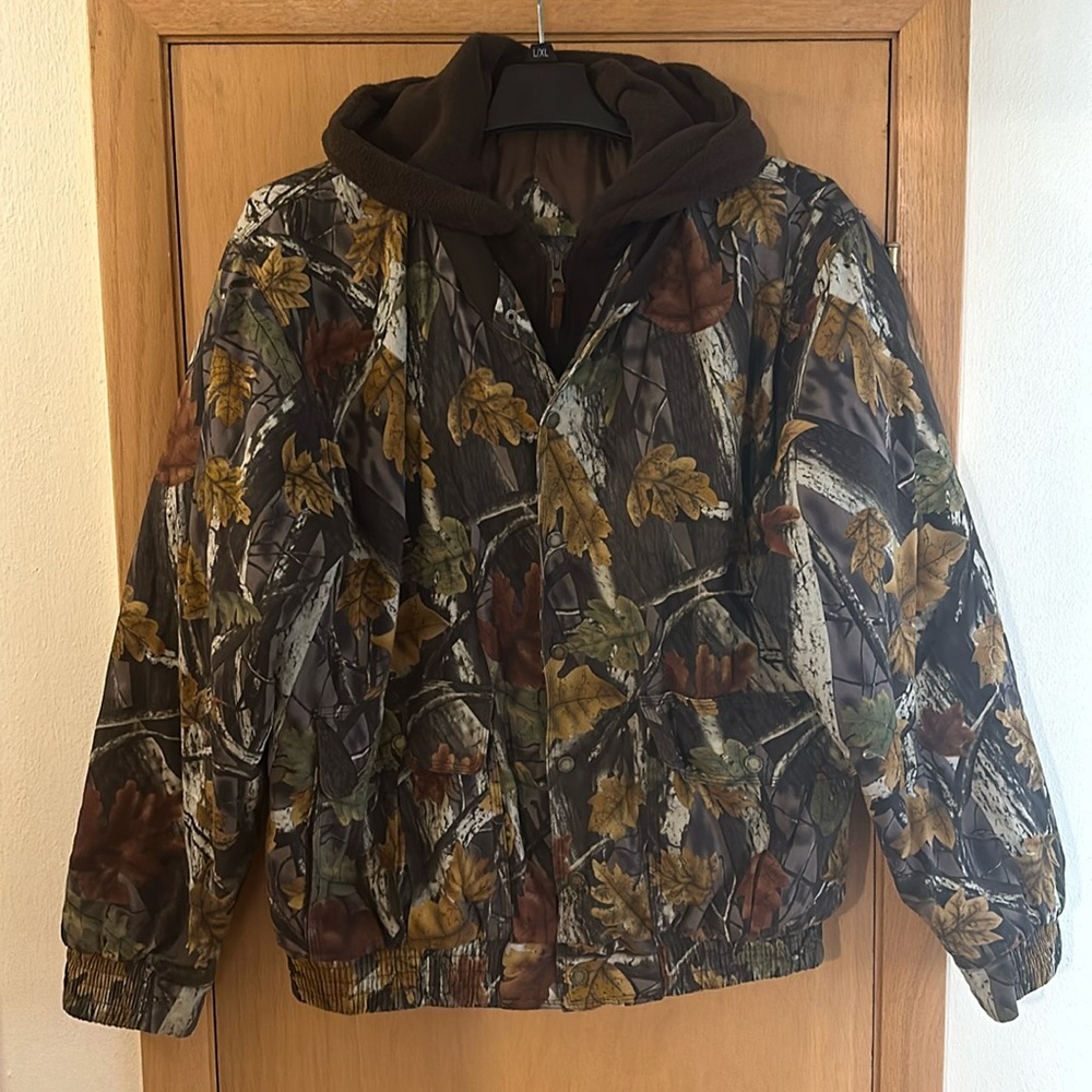 Master Sportsman Men’s Camouflage Fleece Hooded Jacket Brown Size XL
